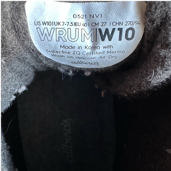 Allbirds Sneakers Shoes Wool Runner Up High Top Charcoal Grey Lace Up Size 10 - Picture 8 of 8